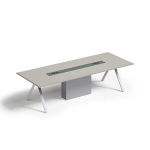 3.0m conference table with 02 sets of on-desk powerbox