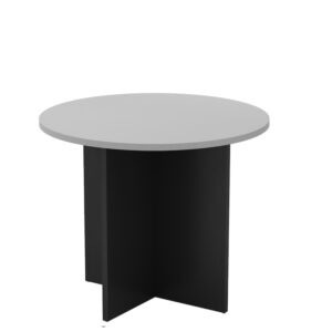 Diameter 900mm roound discussion table, light grey top with dark grey base