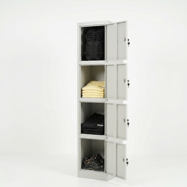 4 Compartment Steel Locker - Versatile Staff Storage | iSimply