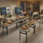 Versa Fold multi-purpose tables used for event catering and buffet setup iSimply Singapore GS style