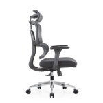 Side profile of the Aura LX Ergonomic Chair featuring a breathable mesh back and supportive high-density foam seat.