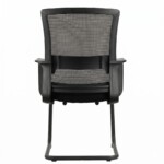 For the back view of the chair, you want to focus on the aesthetics of the cantilever frame and the tension/quality of the mesh. Since the chair is multi-purpose, the description should reflect its high-quality construction visible from behind. Back View Image Metadata Alt Text: Rear view of the Harmonic Cantilever chair showing the sleek steel frame, structural support, and high-quality tensioned fabric mesh backrest.