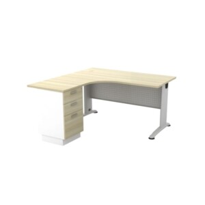 B Series 1515 L-Shaped Work Desk (Fixed Pedestal)