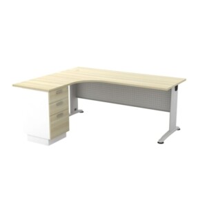B Series 1815 L-Shaped Work Desk (Fixed Pedestal)