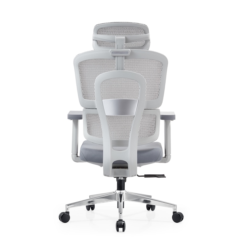 Full rear view of the Aura PV Ergonomic Mesh Chair highlighting the dual-section glass fibre frame and imported technical mesh.