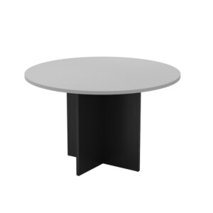 Diameter 1200mm round table with light grey top and dark grey wooden base